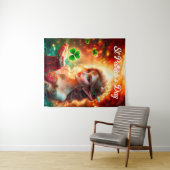 シャムロックpixie女の子グリーンクローバーアイルランド明るい タペストリー (インサイチュ(横))