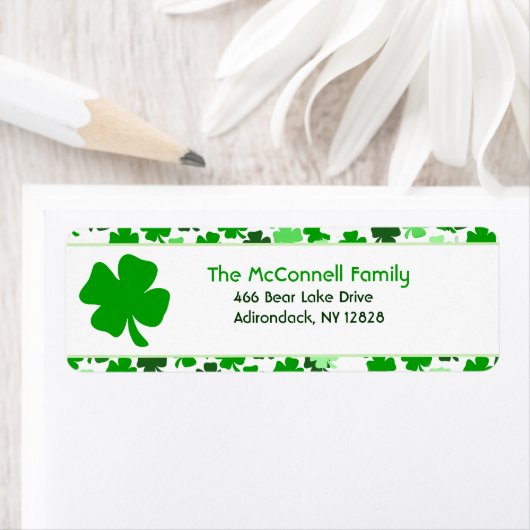 シャムロックSt patty's dayセント・パトリックの日の住所 ラベル (インサイチュ)