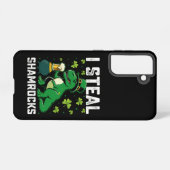 シャムロックTレックス恐竜聖パトリックの日を盗む SAMSUNG GALAXYケース (裏面横)