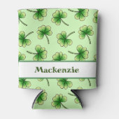 シャムロパーソナライズされたックライトグリーンセントパトリックの日 缶クーラー (正面)