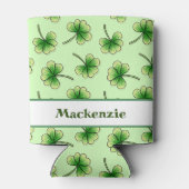シャムロパーソナライズされたックライトグリーンセントパトリックの日 缶クーラー (裏面)