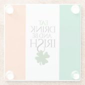 シャムロ食べックドリンクとベアイリッシュ国旗 ガラスコースター (裏面)