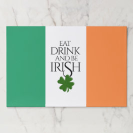 シャムロ食べックドリンクとベアイリッシュ国旗 ペーパーパッド