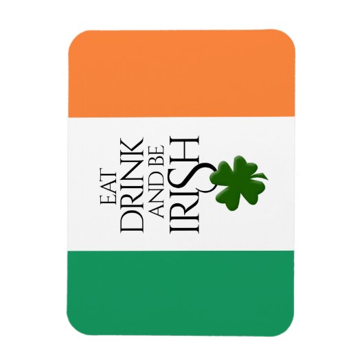 シャムロ食べックドリンクとベアイリッシュ国旗 マグネット (縦)