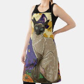 シャム不気味猫ハロウィーン魔女とカボチャ エプロン (インサイチュ)