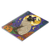 シャム不気味猫ハロウィーン魔女とカボチャ ノートブック (左側)