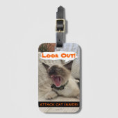 シャム人が猫を攻警告撃、クローズアップ写真 ラゲッジタグ (正面縦)