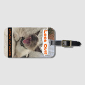 シャム人が猫を攻警告撃、クローズアップ写真 ラゲッジタグ (正面横)