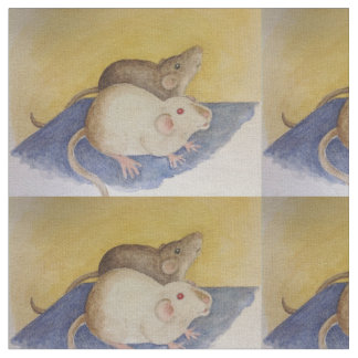 シャム及び暗いラットの生地の水彩画の絵画 ファブリック