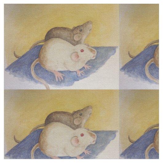 シャム及び暗いラットの生地の水彩画の絵画 ファブリック (クローズアップ)