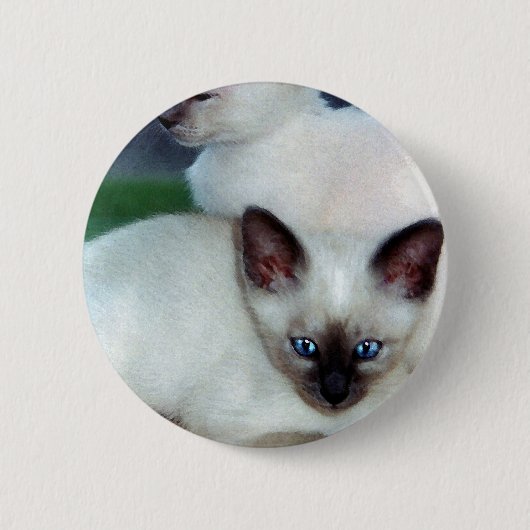シャム子猫ボタン 缶バッジ (正面)