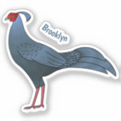 シャム族の暖炉の鳥の漫画イラストレーション シール (正面)