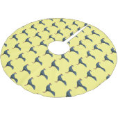 シャム族の暖炉の鳥の漫画イラストレーション ブラッシュドポリエステルツリースカート (アングル)