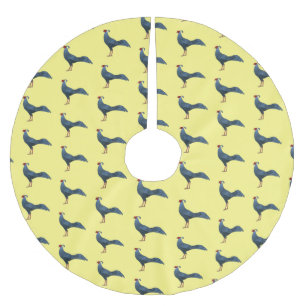 シャム族の暖炉の鳥の漫画イラストレーション ブラッシュドポリエステルツリースカート