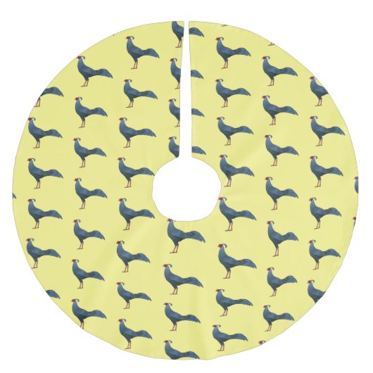 シャム族の暖炉の鳥の漫画イラストレーション ブラッシュドポリエステルツリースカート (正面)