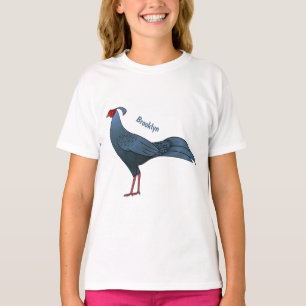 シャム族の暖炉の鳥の漫画イラストレーション Tシャツ