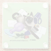 シャム猫いたずらおもしろい ガラスコースター (裏面)