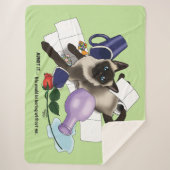 シャム猫いたずらおもしろい シェルパブランケット (正面)