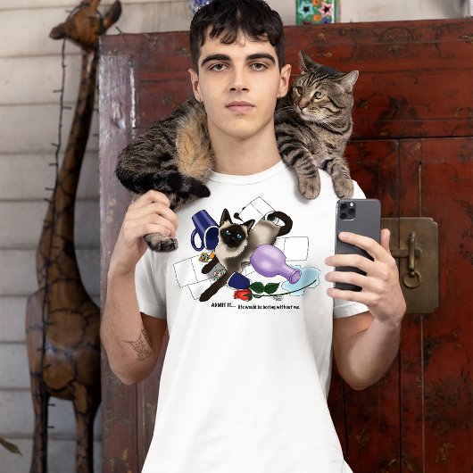 シャム猫いたずらおもしろい Tシャツ