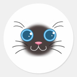 シャム猫かわいいステッカー ラウンドシール