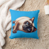シャム猫かわいい青い目の猫 クッション (ブランケット)