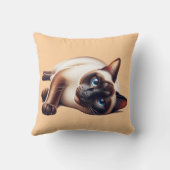 シャム猫かわいい青い目の猫 クッション (裏面)