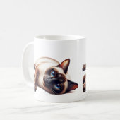 シャム猫かわいい青い目の猫 コーヒーマグカップ (正面左)