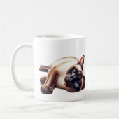 シャム猫かわいい青い目の猫 コーヒーマグカップ (左)