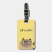シャム猫かわいい ラゲッジタグ (正面縦)