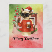 シャム猫がメッセージを送るメリークリスマス ポストカード (正面)