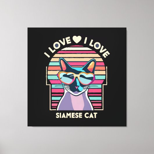 シャム猫が大好き キャンバスプリント (正面)
