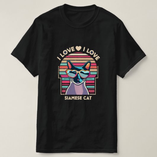 シャム猫が大好き Tシャツ (デザイン正面)