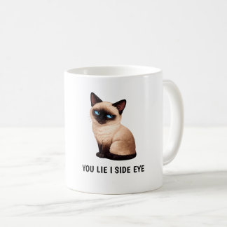 シャム猫が斜め視線で「嘘つき」 コーヒーマグカップ