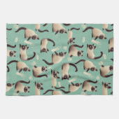 シャム猫が物 キッチンタオル (横)