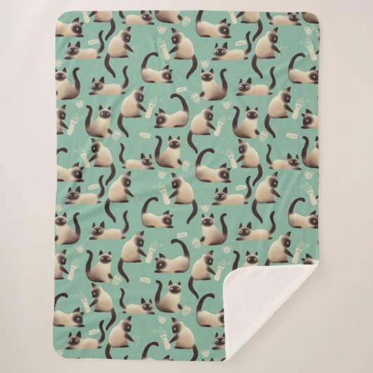 シャム猫が物 シェルパブランケット (正面)