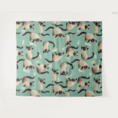 シャム猫が物 タペストリー (正面(横))