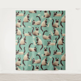 シャム猫が物 タペストリー