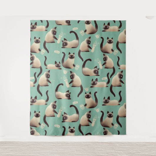 シャム猫が物 タペストリー (正面)