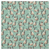 シャム猫が物 ファブリック (見本)