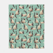 シャム猫が物 フリースブランケット (正面)