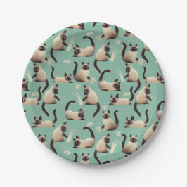 シャム猫が物 ペーパープレート