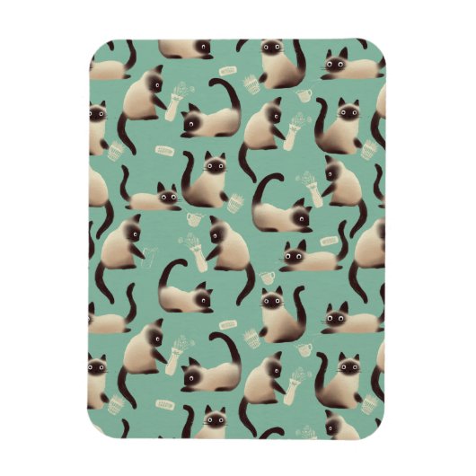 シャム猫が物 マグネット (縦)