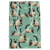 シャム猫が物 ミディアムペーパーバッグ (正面)