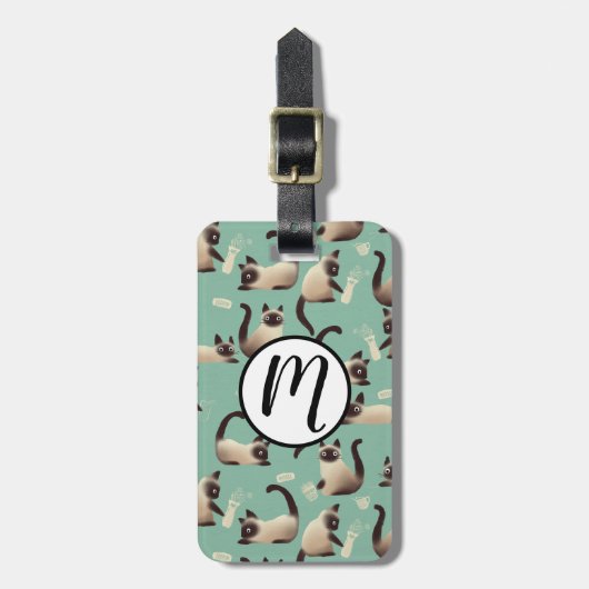 シャム猫が物 ラゲッジタグ (正面縦)