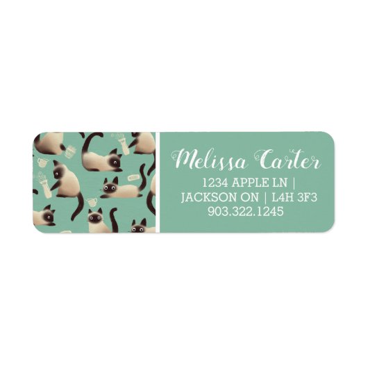 シャム猫が物 ラベル (正面)