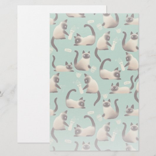 シャム猫が物 便箋 (正面/裏面)
