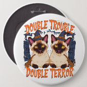 シャム猫とクリーキング・ドア 缶バッジ (正面&裏面)