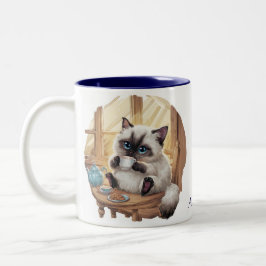 シャム猫とティーカップ マグカップ