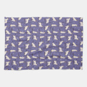 シャム猫とポーズパープルキッチンタオル キッチンタオル (横)