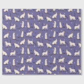 シャム猫とポーズパープルラッピング紙 ラッピングペーパー (フラット)